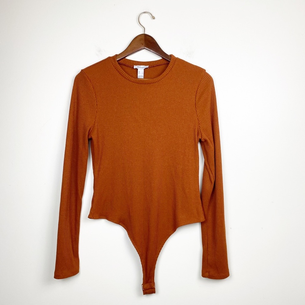 Revamped Body Suit Ribbed Orange Rust